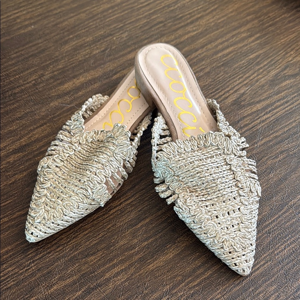 Monaco Tan Rattan Mules